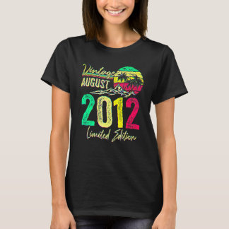 10 Jahre alte Vintage August 2012 10. Geburtstag T-Shirt