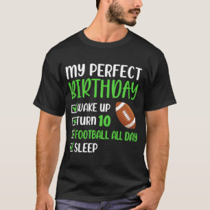 10 Jahre alter amerikanischer Fußball Geburtstagsp T-Shirt