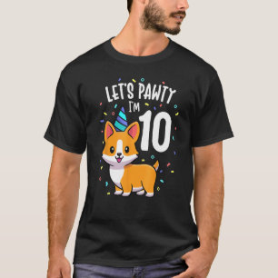 10 Jahre alter Corgi-Hundefreund 10. Geburtstagsfe T-Shirt