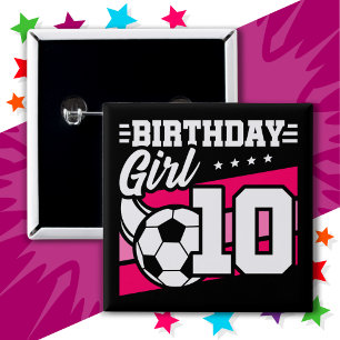 10 Jahre alter Fußball 10. Geburtstagskind Button