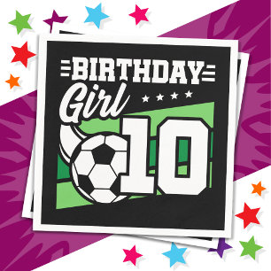 10 Jahre alter Fußball 10. Geburtstagskind Serviette