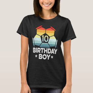 10 Jahre alter Fußball Spieler 10. Geburtstag Jung T-Shirt