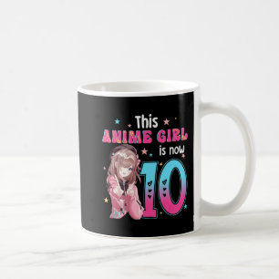 10 Jahre alter Girl Kawaii Gifts Anime Girl 10. Bi Kaffeetasse
