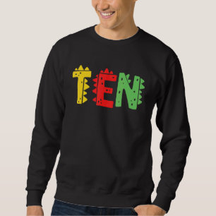 10 Jahre alter Junge Dinosaurier Rex 10. Geburtsta Sweatshirt