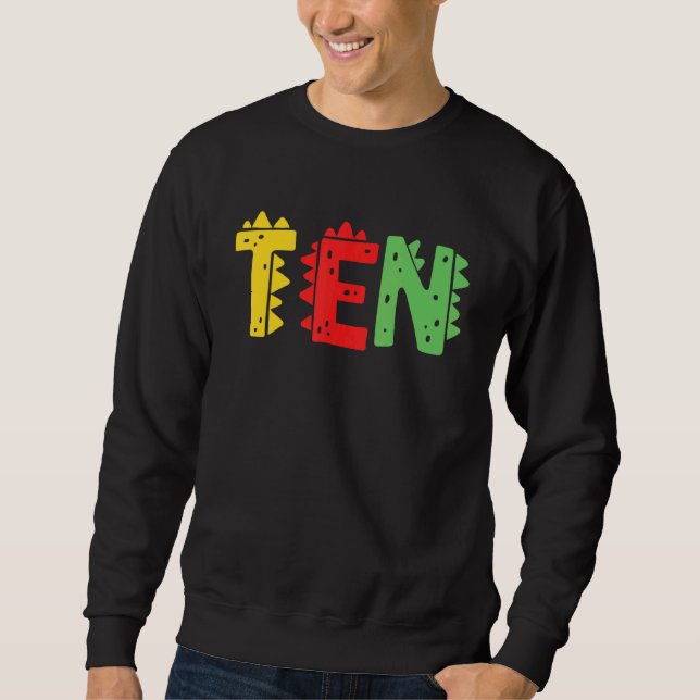 10 Jahre alter Junge Dinosaurier Rex 10. Geburtsta Sweatshirt (Vorderseite)