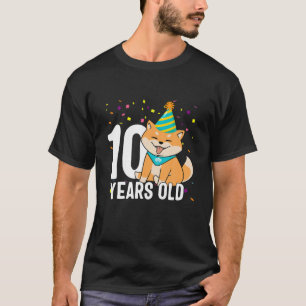 10 Jahre alter Shiba Inu Hund mehr als 10. Geburts T-Shirt