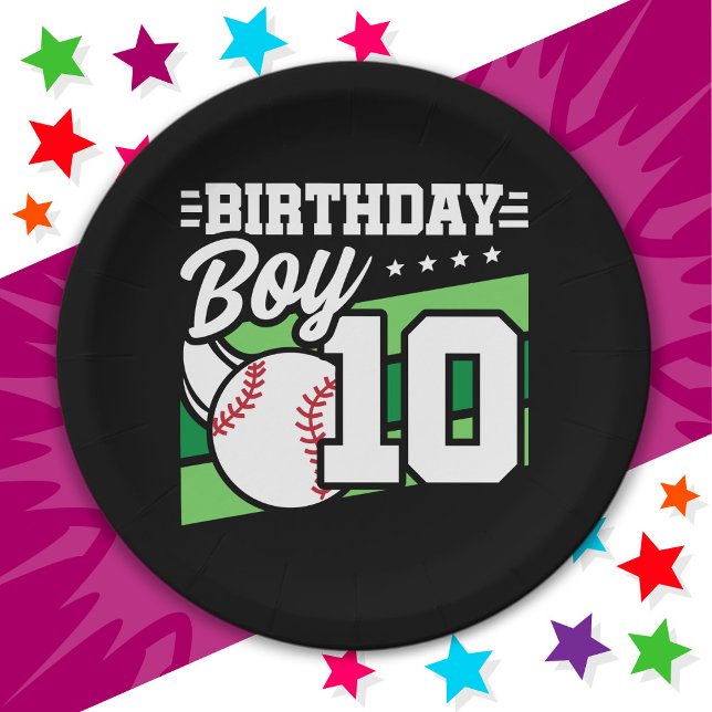 10 Jahre altes Baseball Party Thema 10. Geburtstag Pappteller (Von Creator hochgeladen)