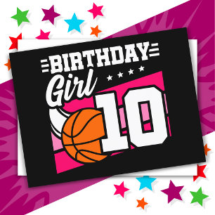 10 Jahre altes Basketball-Party 10. Geburtstagskin Postkarte