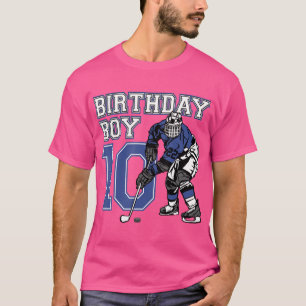 10 Jahre altes Eishockey Thema Geburtstagsparty 10 T-Shirt