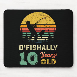 10 Jahre altes Fischgeschenk 10 Yo Zehn Jahre alt Mousepad