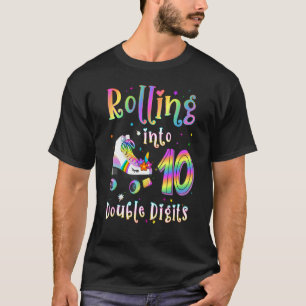 10 Jahre altes Geburtstagsmädchen rollt in den 10. T-Shirt