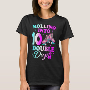10 Jahre altes Geburtstagsmädchen rollt in den 10. T-Shirt