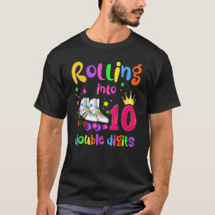 10 Jahre altes Geburtstagsmädchen rollt in den 10. T-Shirt