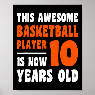 10 Jahre Altes Glück 10. Geburtstag Basketball 10. Poster