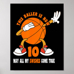10 Jahre Altes Glück 10. Geburtstag Basketball 10. Poster
