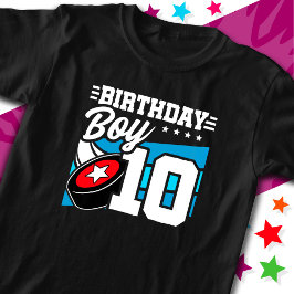 10 Jahre altes Hockey Party Thema 10. Geburtstag J T-Shirt
