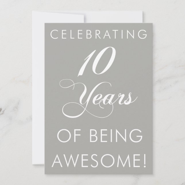 10 Jahre Awesome feiern Einladung (Vorderseite)