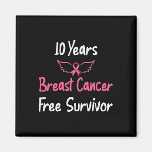 10 Jahre Brustkrebs frei rosa Brustkrebs Sur Magnet