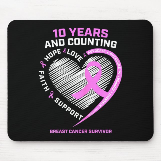 10 Jahre Brustkrebs Überlebenspenden für Frauen kö Mousepad (Vorne)