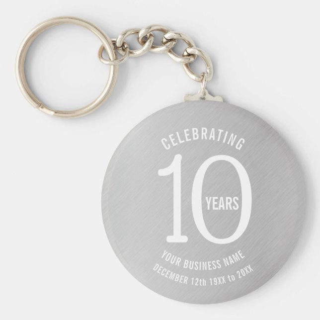 10 Jahre Firmenjubiläum Gunst Geschenk Schlüsselanhänger (Vorne)