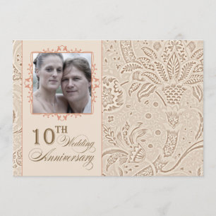10 Jahre Foto Hochzeitsjubiläum Vintage Einladung