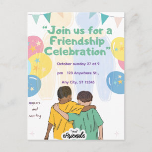 10 Jahre Freundschaftsfeier Beste Freunde Feiertagspostkarte