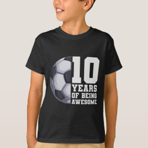 10 Jahre großartige Jungs Kinderfußball 10. Geburt T-Shirt