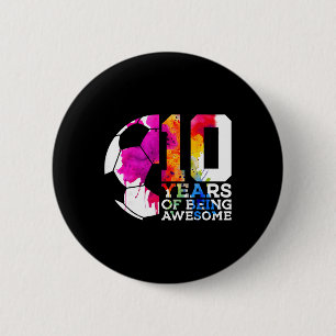 10 Jahre großartiger Fußball 10. Geburtstag Button