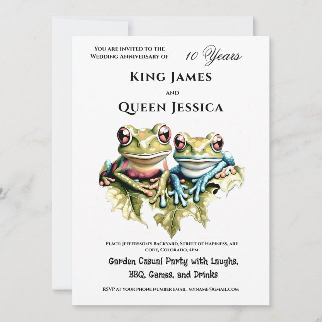 10 Jahre Hochzeitstag Garten Lässiges Party Einladung (Vorderseite)