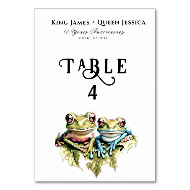 10 Jahre Hochzeitstag Garten Lässiges Party Tischnummer (Vorderseite)