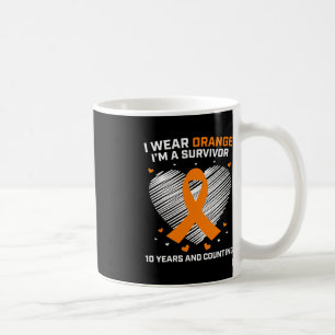 10 Jahre Krebs freie Leukämie Überlebende Geschenk Kaffeetasse