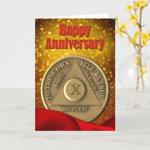 10 Jahre OM Coin Glitzer Happy Jubiläum Karte