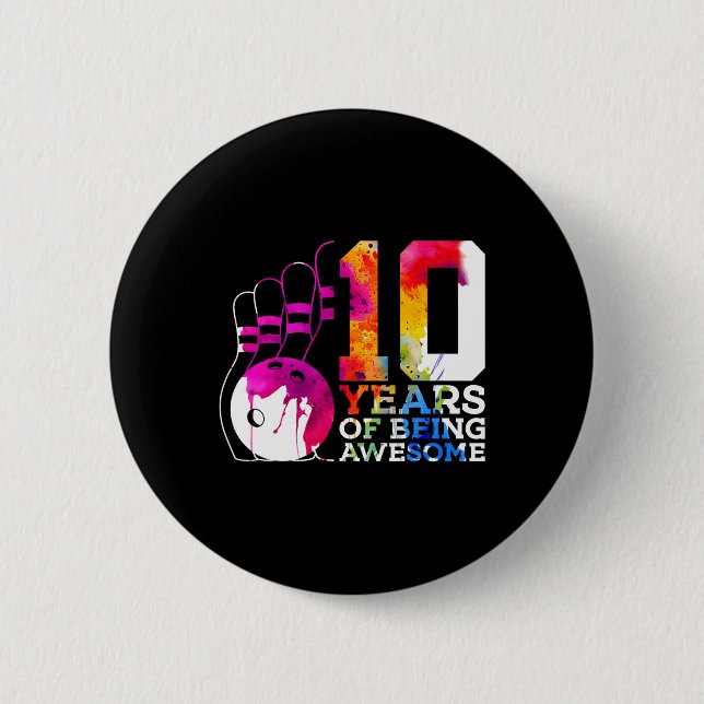 10 Jahre Phantastischer Bowling 10. Geburtstag Button (Vorderseite)