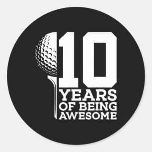 10 Jahre Phantastischer Golfplatz 10. Geburtstag 1 Runder Aufkleber