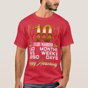 10 Jahre Verheiratet Funny 10. Wedding Jubiläum T-Shirt