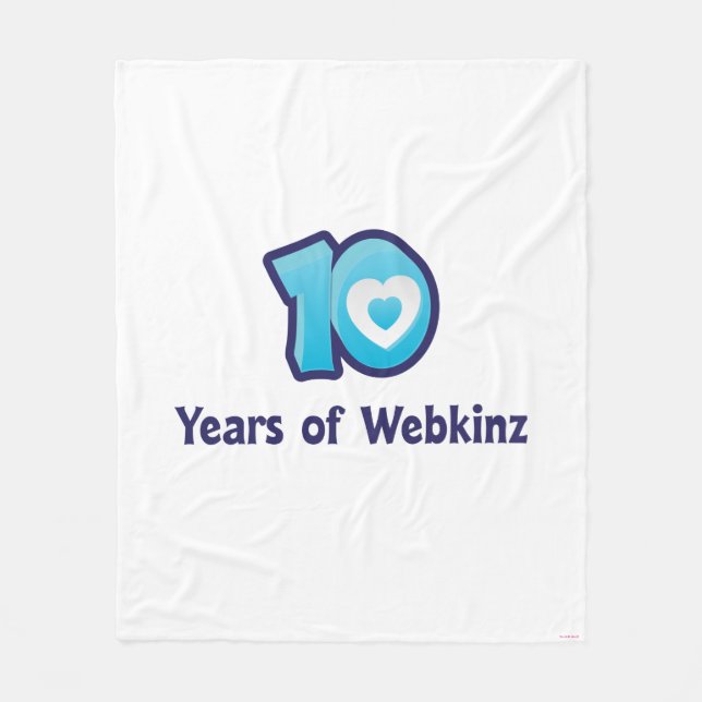 10 Jahre von Webkinz Logo Fleecedecke (Vorderseite)