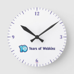 10 Jahre von Webkinz Logo Runde Wanduhr
