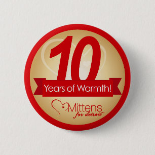 10 Jahre Wärme mit Handschuhen für Detroit-Button Button