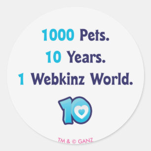 10 Jahre Webkinz Notfall Runder Aufkleber