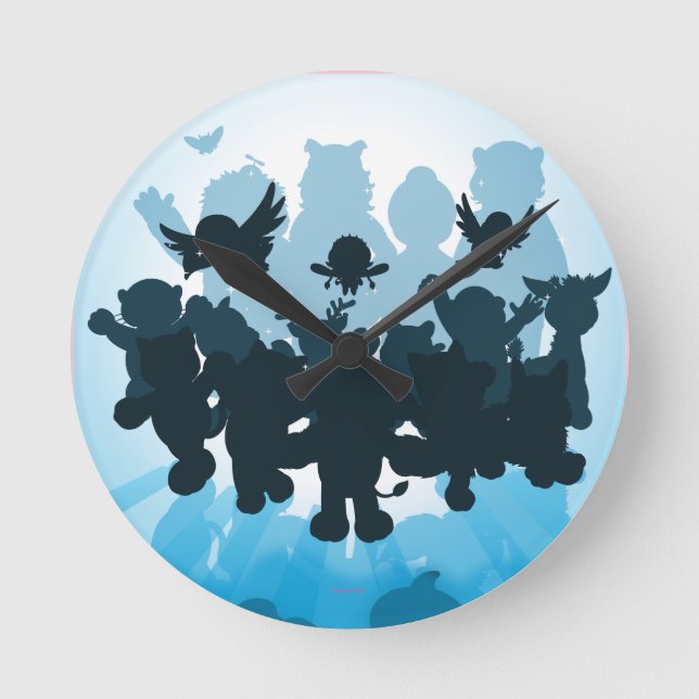 10 Jahre Webkinz-Silhouette Runde Wanduhr (Vorderseite)