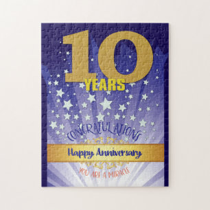 10-Jahres-Erholungsjubiläum Fette Ziffer Puzzle