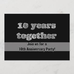10-Jahres-Jubiläumsparty 10 Jahre Zusammen Einladung