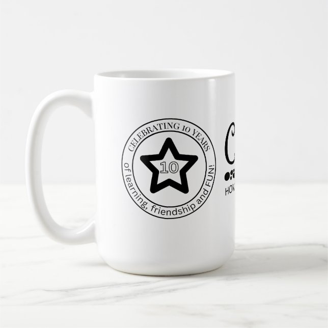 10-Jahres-Logo  Kaffeetasse (Links)