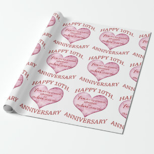 10. Jahrestag Geschenkpapier