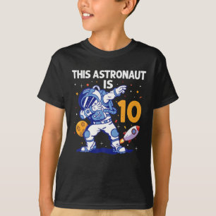 10-jähriger Astronaut Weltraum Planet 10. Geburtst T-Shirt