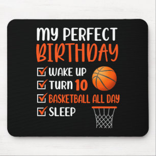 10-jähriger Basketball-Geburtstag 10. Junge Bda Mousepad
