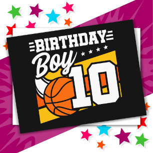 10-jähriger Basketball-Party 10. Geburtstag Junge Postkarte