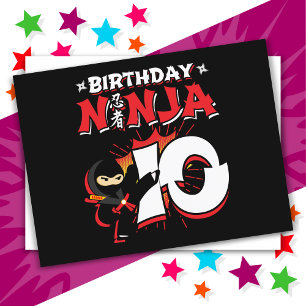 10-jähriger Comic-Style-Ninja zum 10. Geburtstag Postkarte