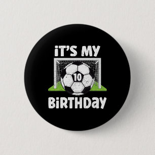 10-jähriger Fußballspieler zum 10. Geburtstag Kind Button