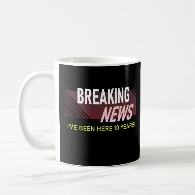 10-jähriges Arbeitsjubiläum 10. Mitarbeitergeschen Kaffeetasse (Links)